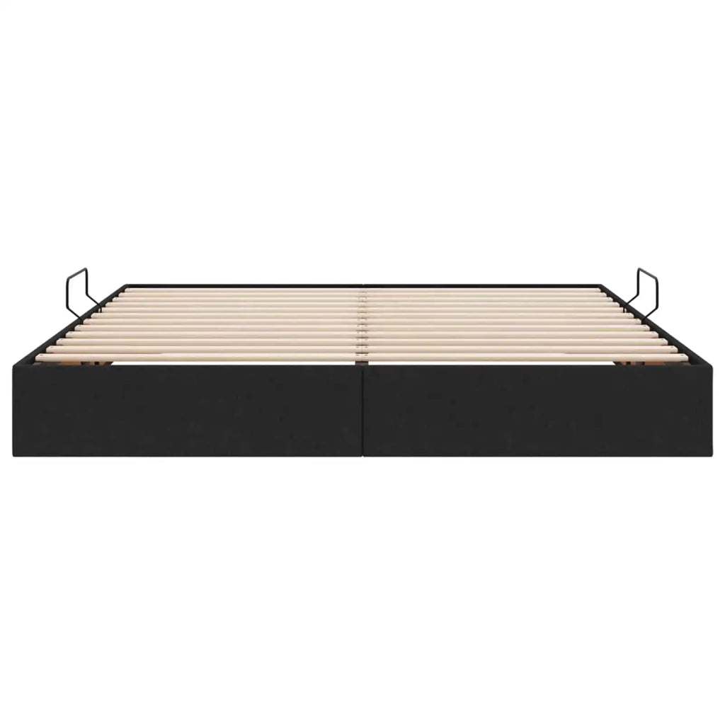 Letto ottomano con archiviazione Nero 160 x 200 cm Tessuto 3442834