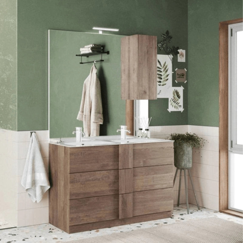 Mobile bagno Salemi120 doppia vasca rovere mercure EFFEZ