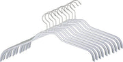 Set di appesi per abbigliamento da 10 pezzi con profilo a silhouette, 36 cm, bianco, con gancio 360° rotativo e materiale metallico resistente e duraturo