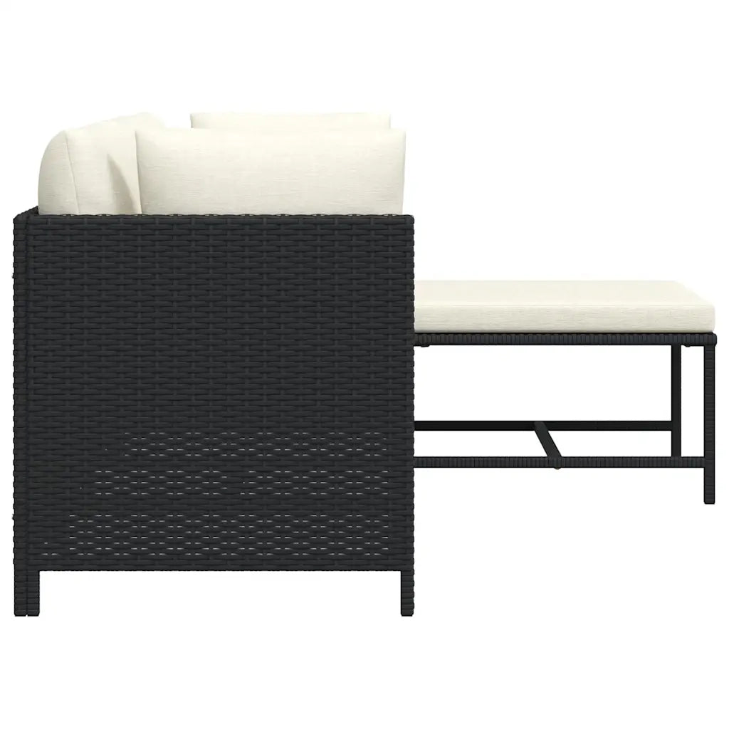 Salotto da Giardino-Set Divani da Giardino4 pz con Cuscini in Polyrattan Nero 819268