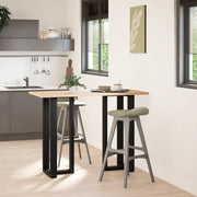 Gambe per tavolo da bar a forma di T 2 pz nere 40x35x(100-101) cm in acciaio 4013084