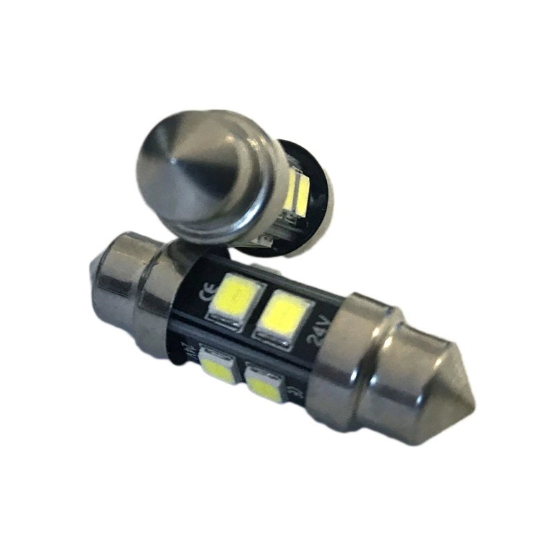 24V Lampada LED Siluro T11 C5W 31mm 8 SMD 2835 No Polarità 360° Bianco Freddo Durata Garantita