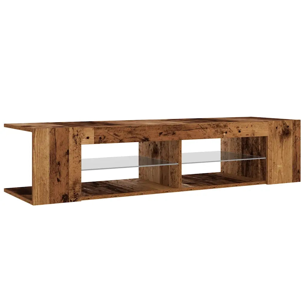 Mobile Porta TV con LED Legno Antico 135x39x30 cm Truciolato