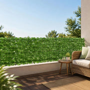 Balcony Privacy Screen With Green Leaves 500x100 Cm