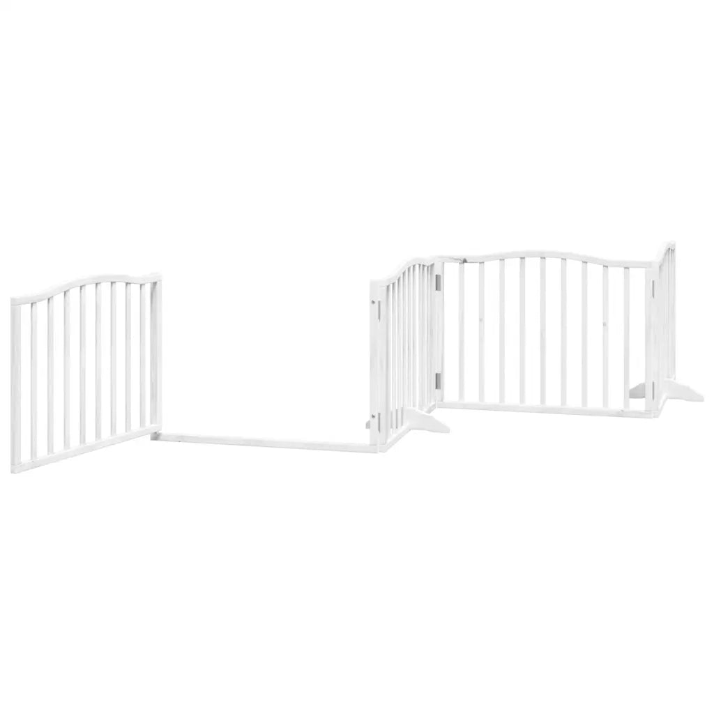 Cancello Cani Porta Pieghevole Bianco 12 Pannelli 640 cm Pioppo 3155618