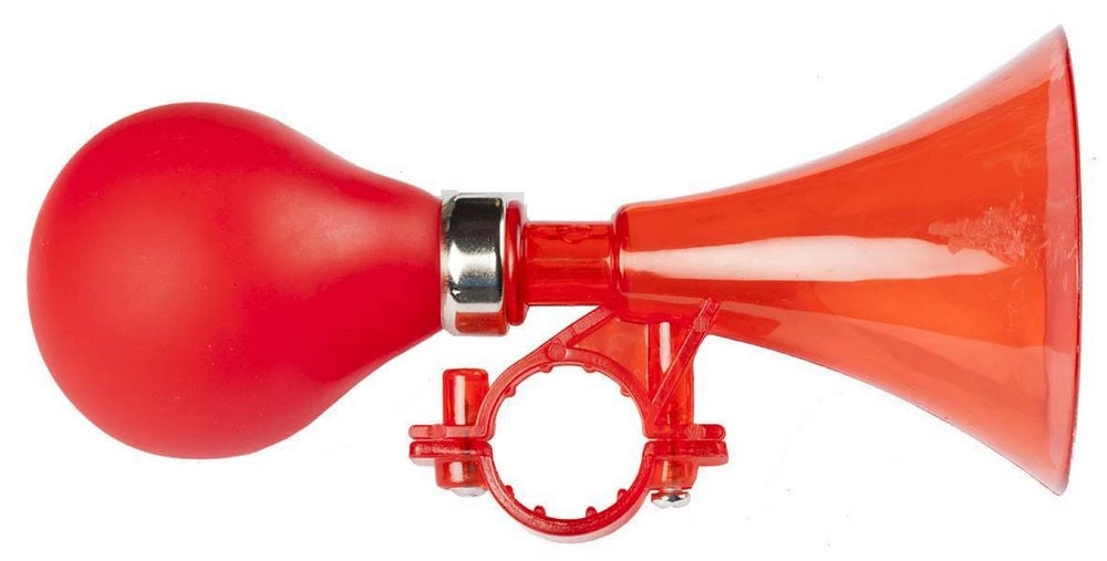 Campanello a trombetta rosso in plastica per bici bambino