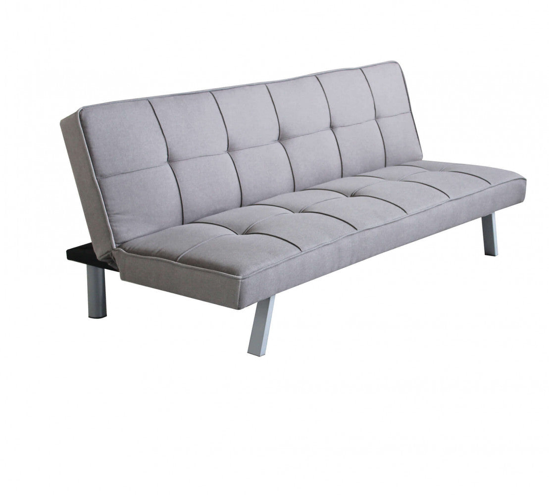 Divano Letto Aaron 178x80x71 cm in Tessuto Grigio