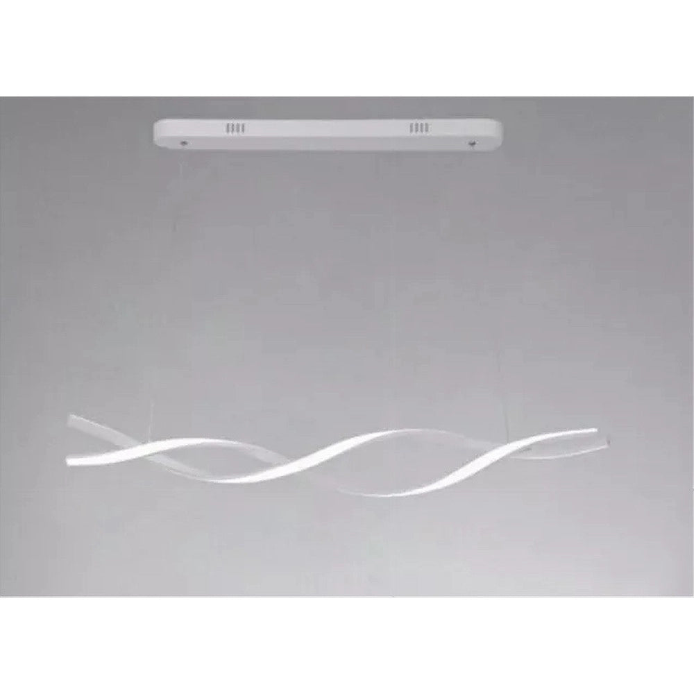 Trade Shop - Lampadario Led A Sospensione 48w Bianco Spirale Ondulato Vortice Intrecciato Luce 6500k 32491 -