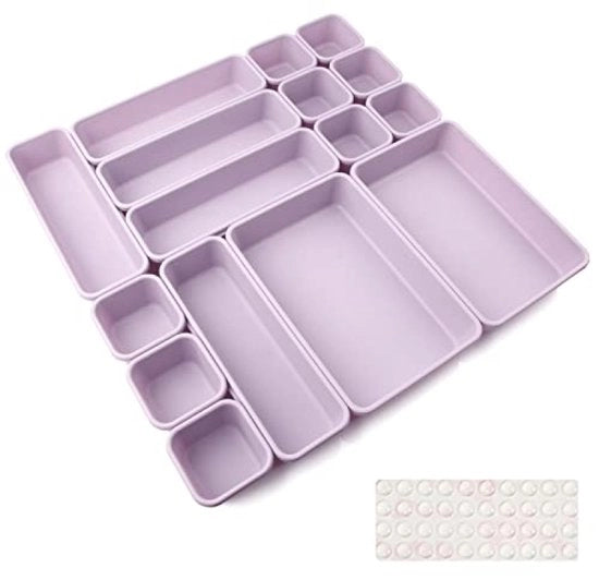 Set di distribuzione di cariche da 16 pezzi - Sistema di organizzazione personalizzabile con presa anti-slip per cucina, bagno e ufficio