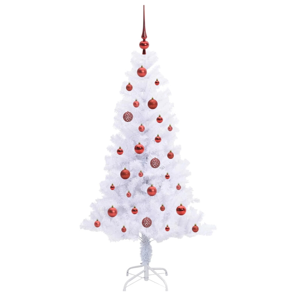 Albero di Natale | Decorazioni natalizie artificiale Bianco 150 cm PVC e Acciaio