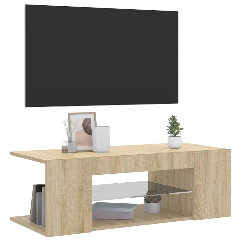 Mobile TV | Armadietto TV | Mobile Porta TV con Luci LED Rovere Sonoma 90x39x30 cm