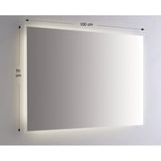 Specchio da Parete Retroilluminato a LED 100X70 cm spessore 4 mm Telagio Grigio in PVC