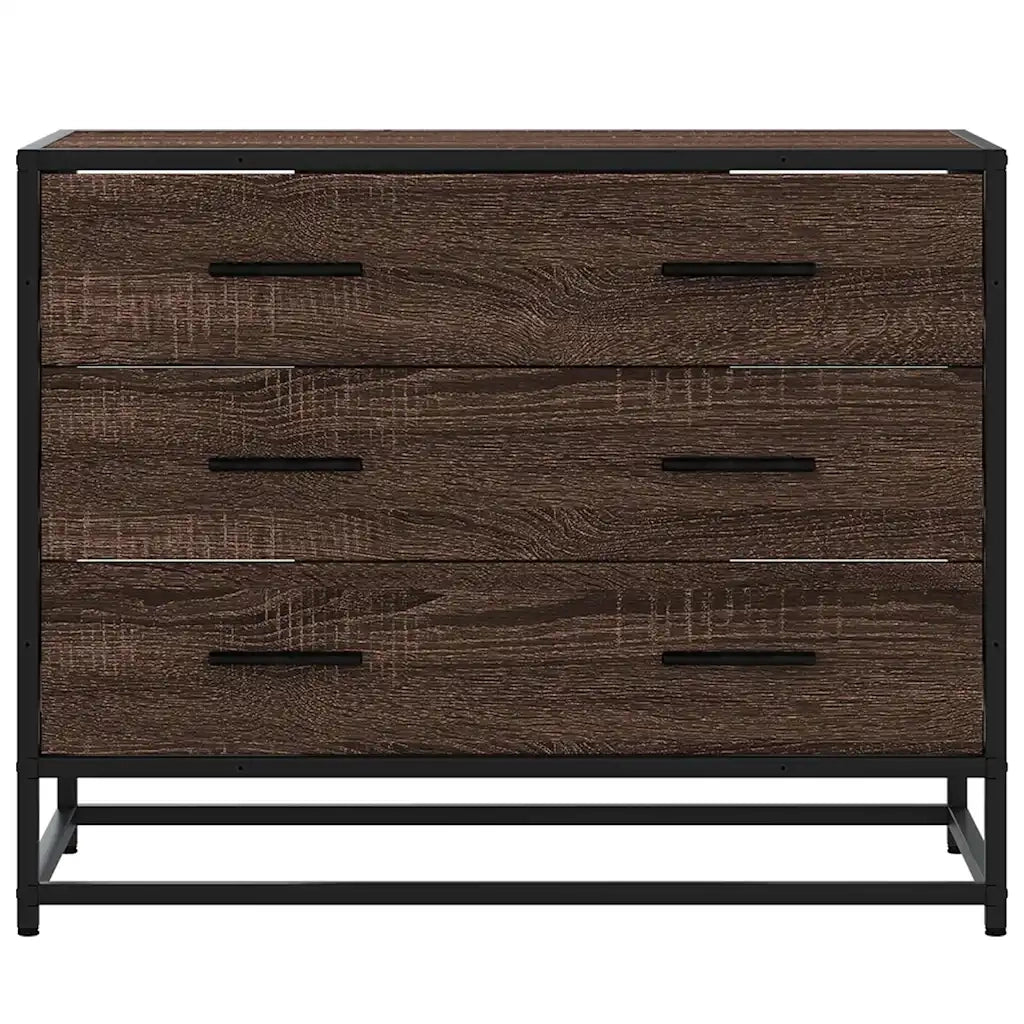 Cassettiera Rovere Marrone 70x41x56 cm in Legno Multistrato