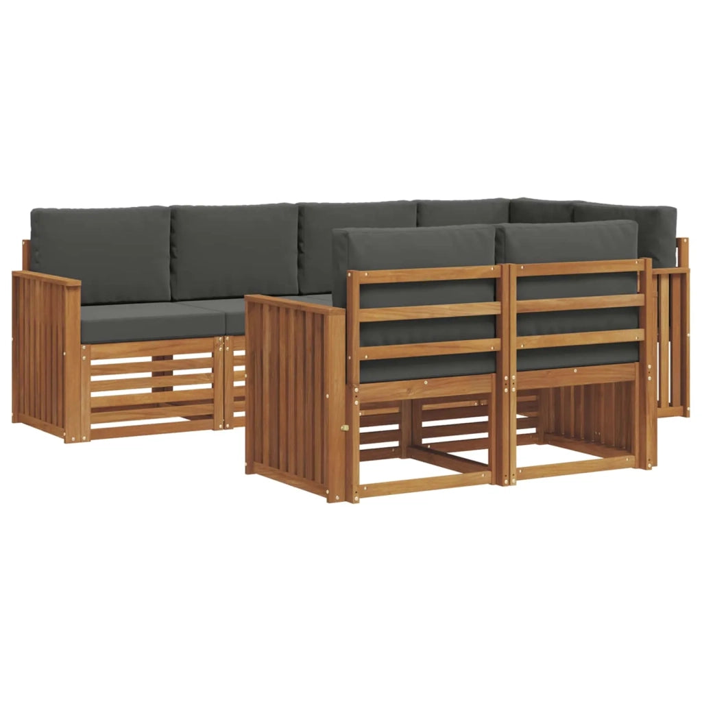 Set divano sezionale con cuscino 7 pcs Naturale e Antracite 3374967