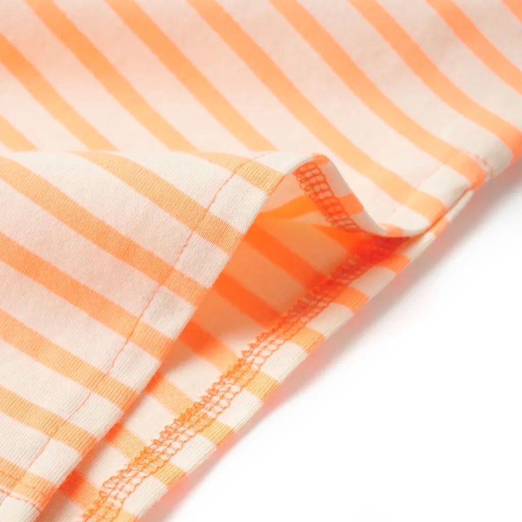 Gonna Dritta da Bambina a Righe Arancione Fluorescente 140 CFW9432560