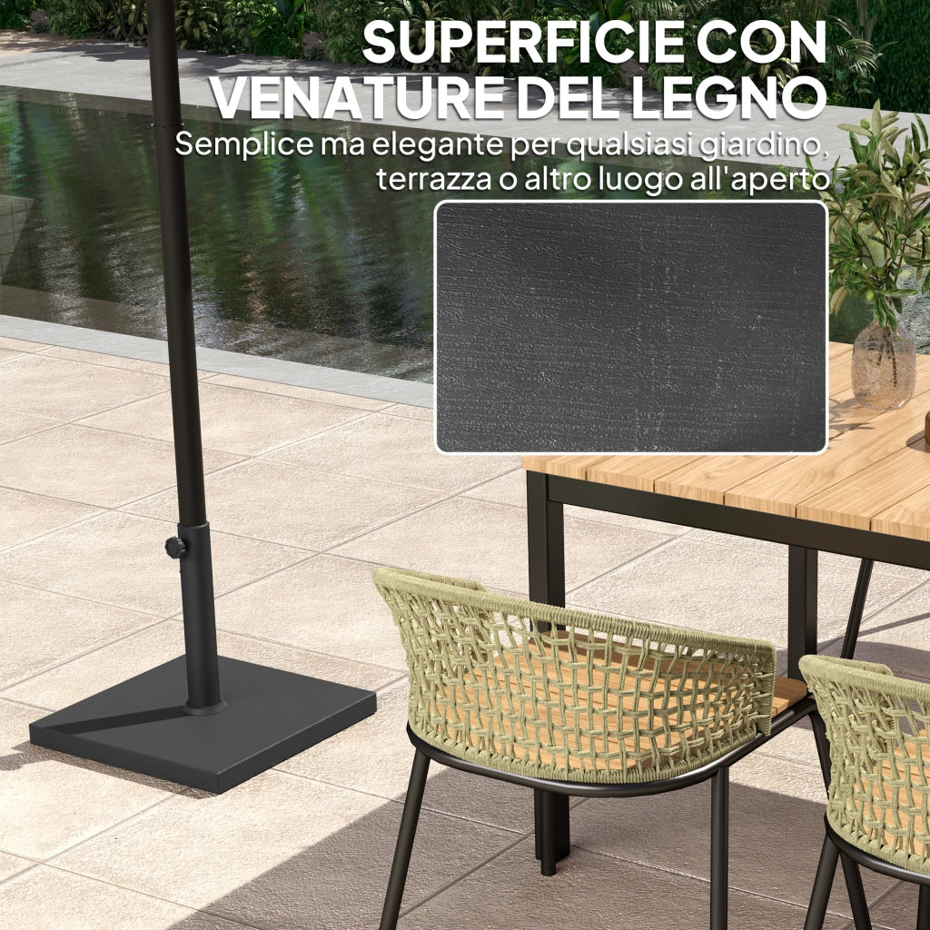 Base per Ombrellone Quadrata in Cemento e HDPE con Manovella ¨C zephmum ¨C Nero 44x44x30 cm