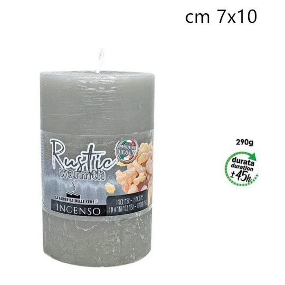 Trade Shop - Set 6pz Candela Di Cera Rustico Profumato Incenso 7x10cm Da 290g Durata 45 Ore 065123a -