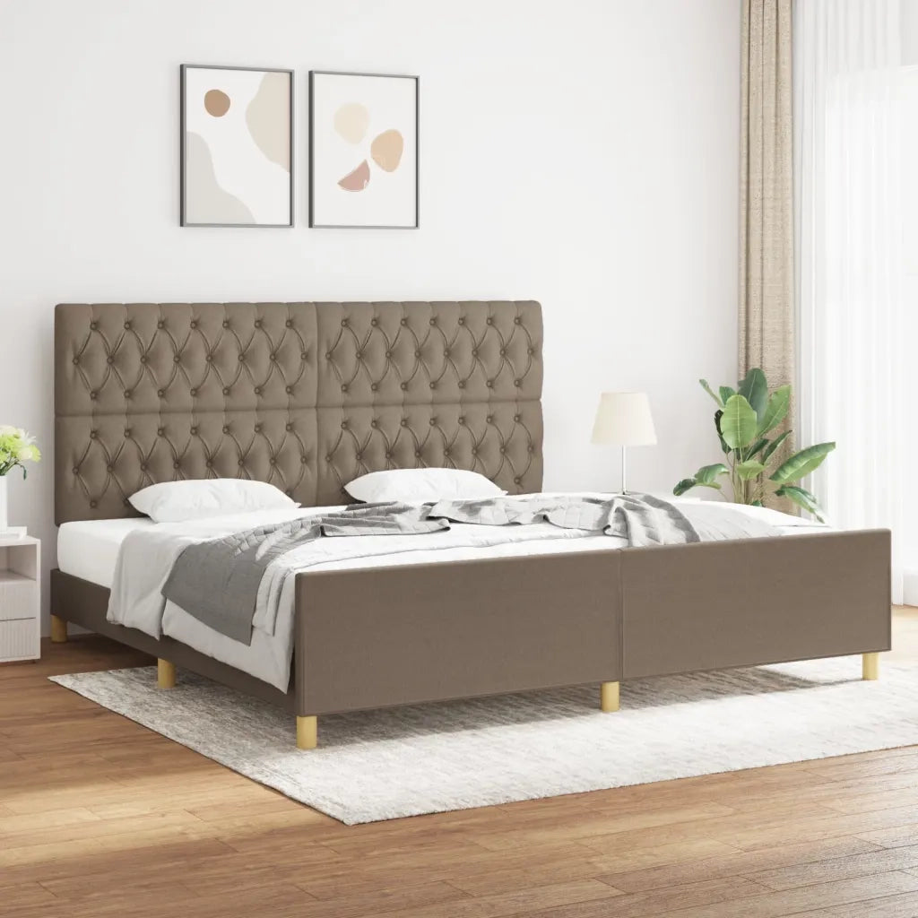 Giroletto con Testiera Grigio Tortora 200x200 cm in Tessuto 3125328