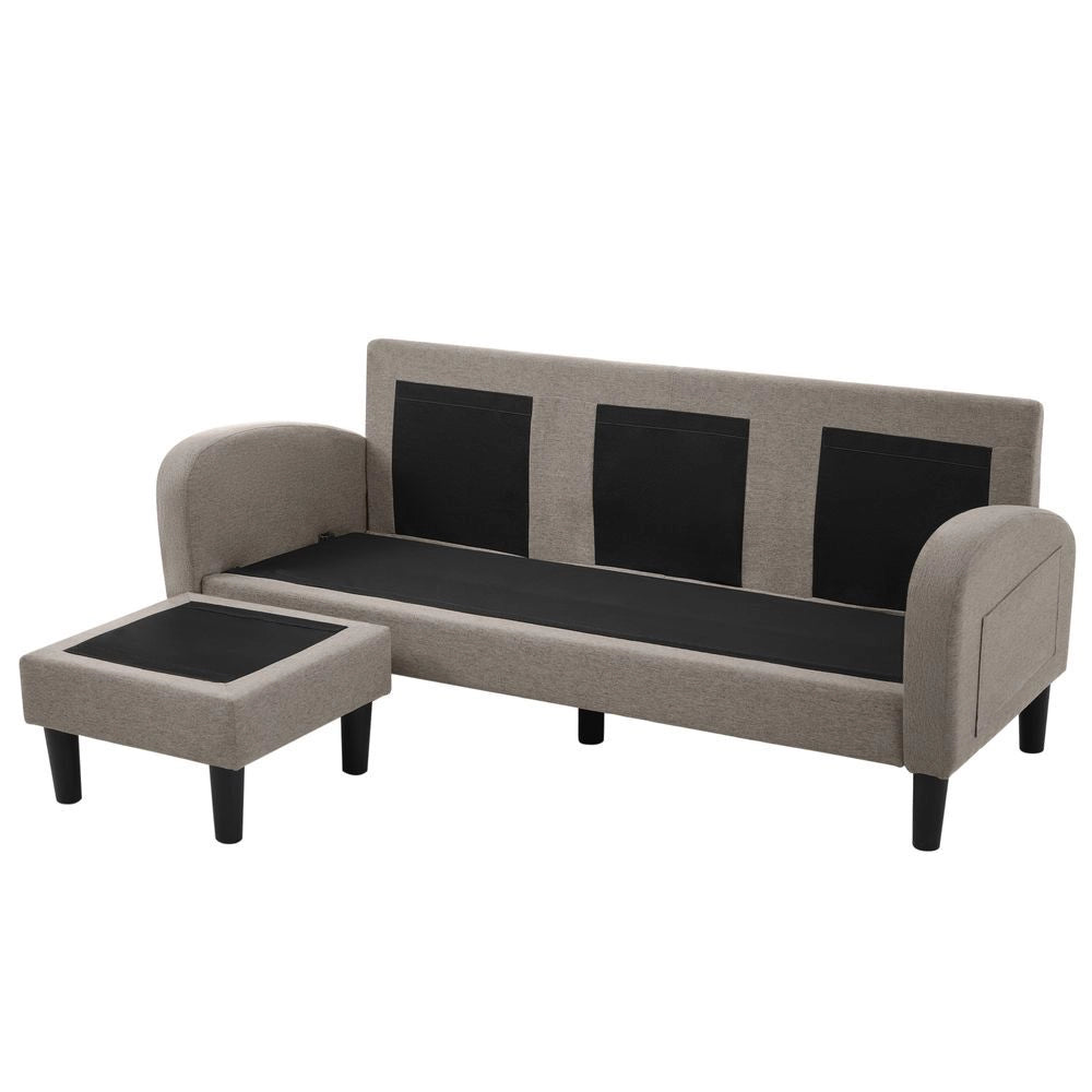 Divano angolare 3 posti - Xylo - 166x118x77 cm - Tessuto di cotone traspirante - Grigio scuro antico