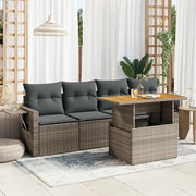 Set Divano da Giardino 5 pz con Cuscini Grigio in Polyrattan 3327098