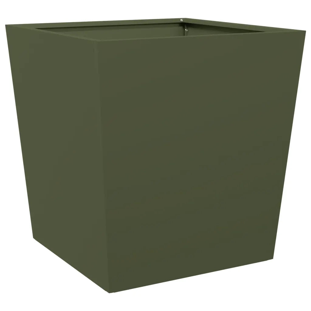 Fioriera da Giardino Verde Oliva 50x50x50 cm in Acciaio 851072