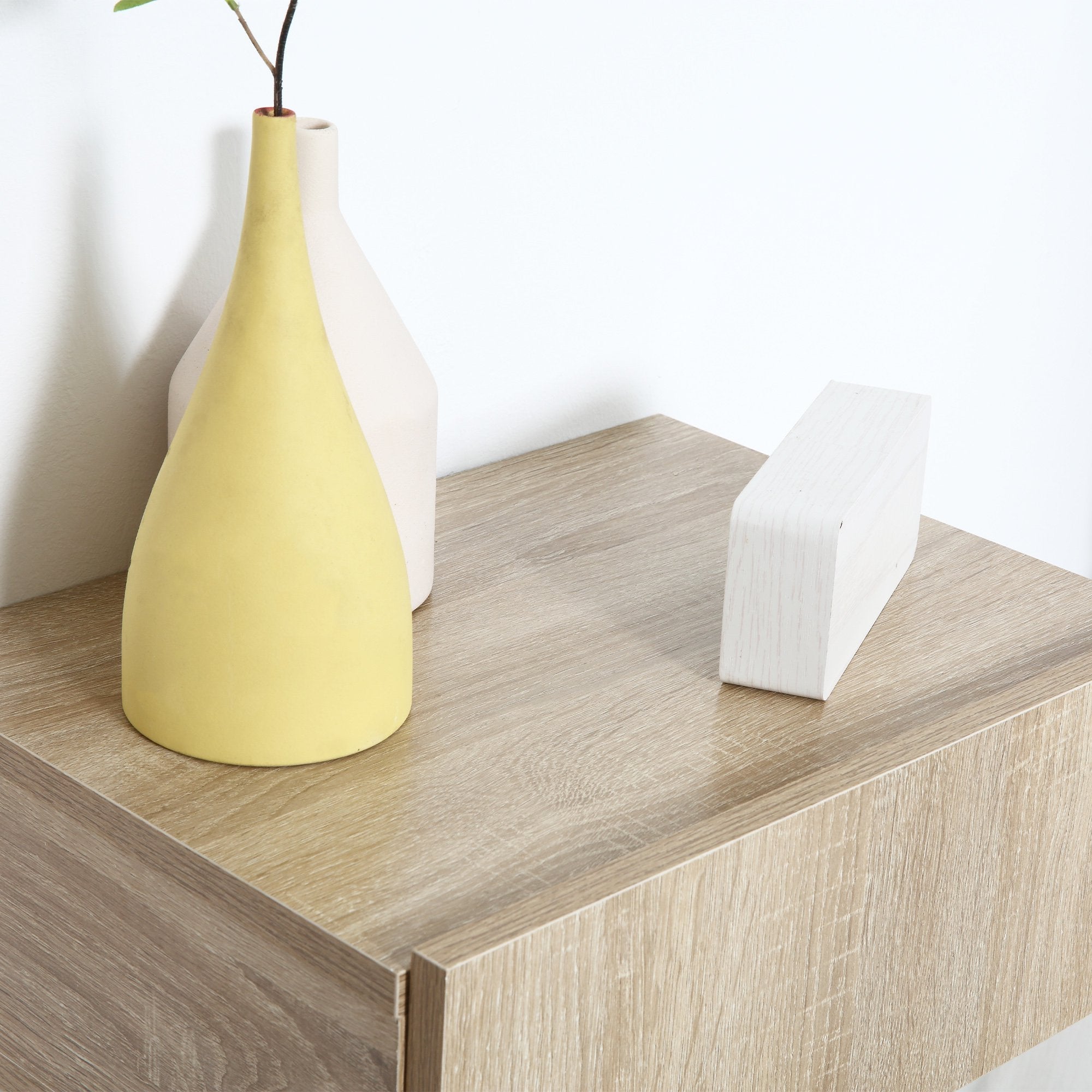 Set 2 Comodini Sospesi 40x30x15 cm Design Moderno Color Legno