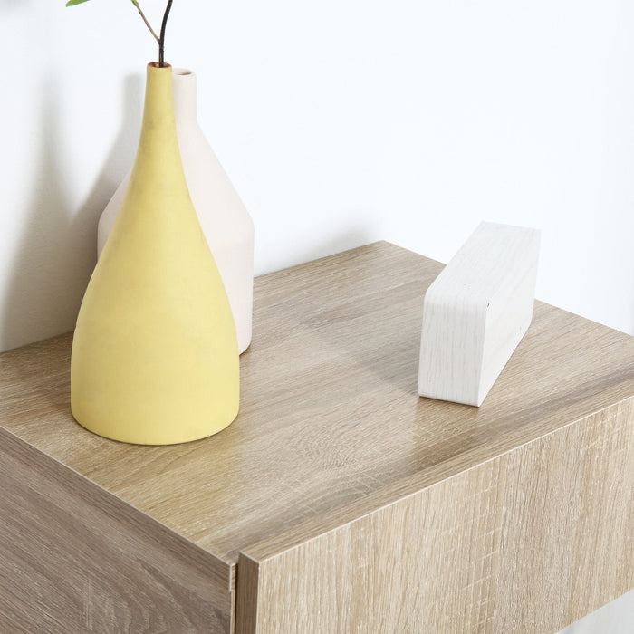 Set 2 Comodini Sospesi 40x30x15 cm Design Moderno Color Legno