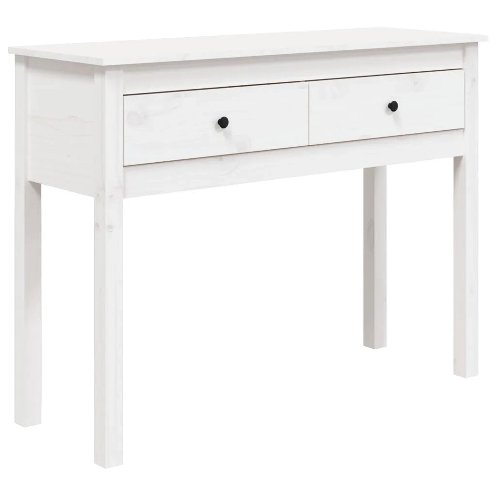 Tavolo Consolle | Tavolo d'Ingresso Bianco 100x35x75 cm in Legno Massello di Pino