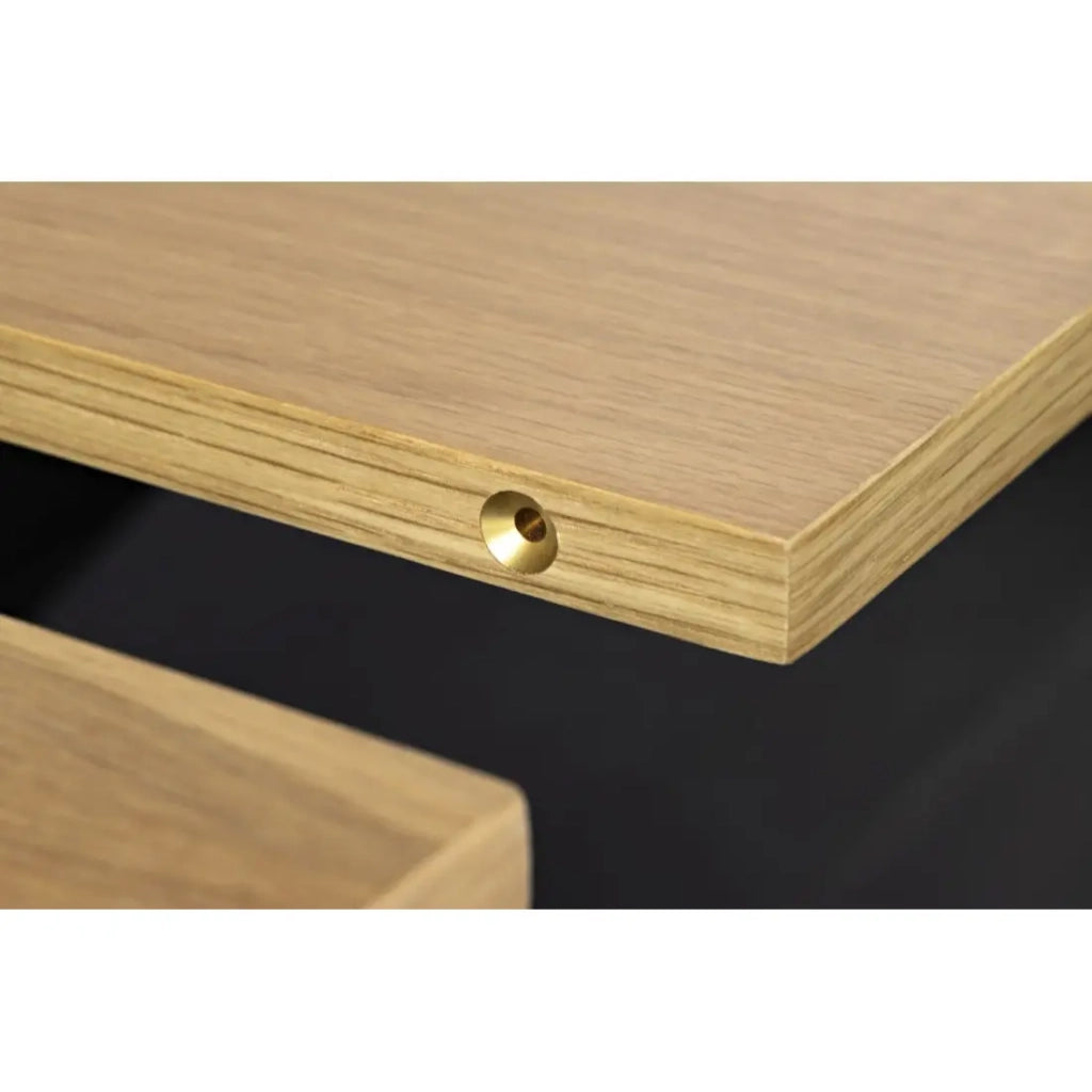 Tavolo da pranzo RADIAM – MDF impiallacciato noce chiaro e metallo – 200-320 cm – Estensibile