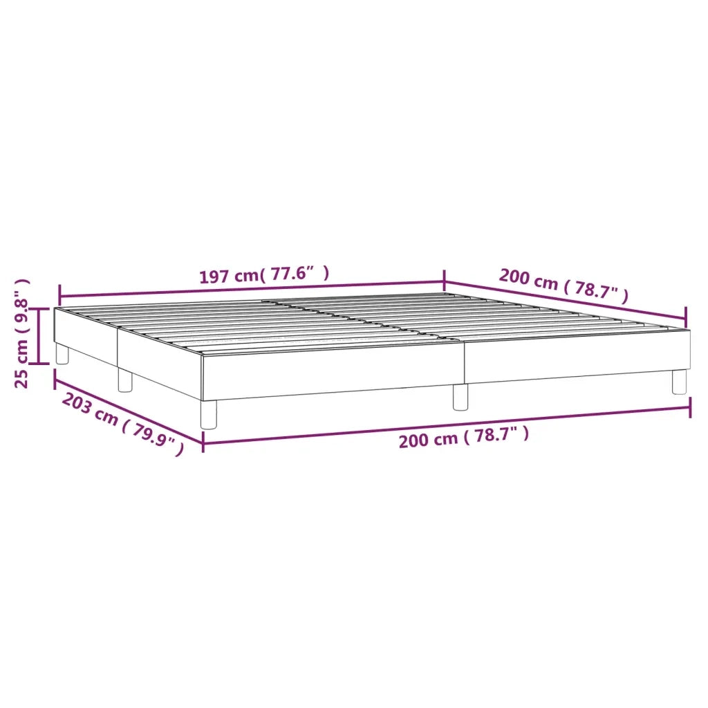 Struttura Letto a Rete a Molle Marrone Scuro 200x200 cm in Tessuto 3120641