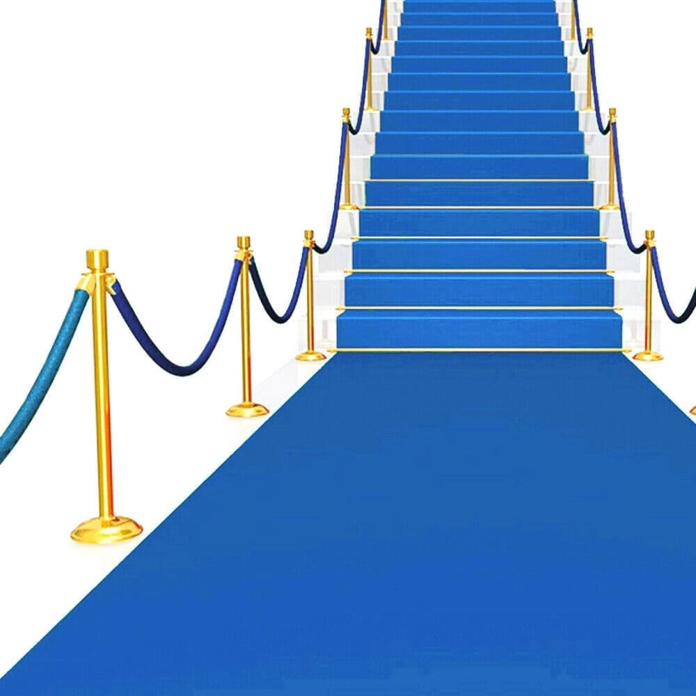 Passatoia Moquette Blu 200x900 Cm Antiscivolo Cerimonia Evento Fiera Corridoio Negozio Marciapiede