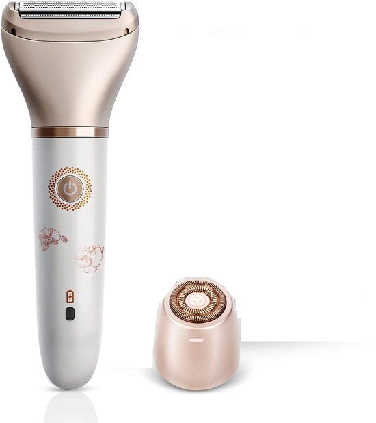 Scheerapparaat elettrico per donne - 2-in-1 scheerapparaat senza dolore per la rimozione del pelo sul viso, gambe e ascelle