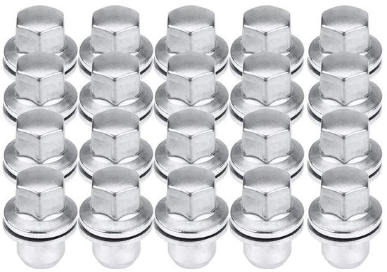 Accessori per ruote - 20 pezzi - Acciaio inossidabile - Coprimozzi 17 mm - Coprimozzi 19 mm - Dadi per ruote - Adatto a diversi veicoli - Accessori per ruote.