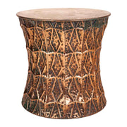 Sgabello in metallo dorato 35,5x35,5x34h
