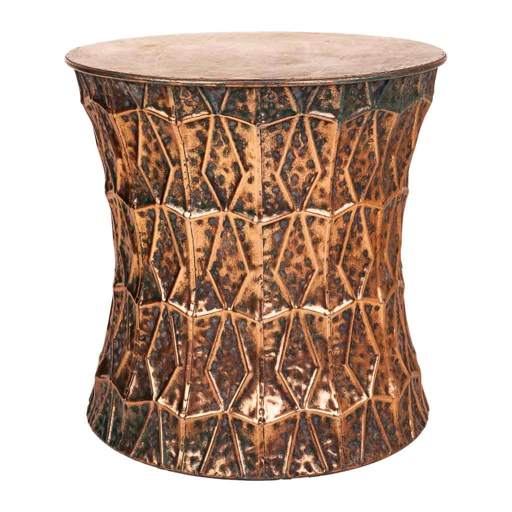 Sgabello in metallo dorato 35,5x35,5x34h