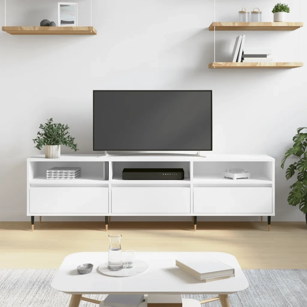 Mobile Porta TV Bianco 150x30x44,5 cm in Legno Multistrato 831260
