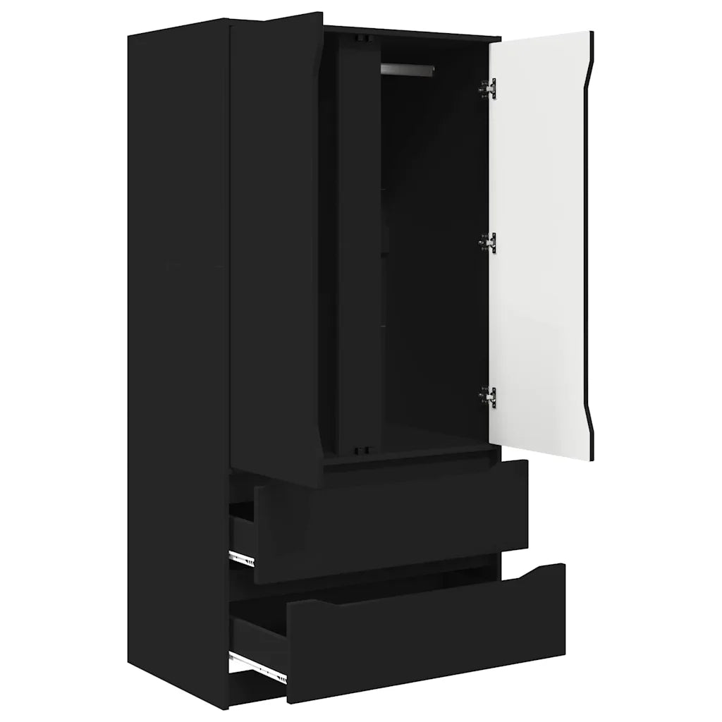 Guardaroba Nero 79,5 x 49 x 156 cm Legno ingegnerizzato