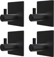 Set di 4 Hanger per Asciugamani e Abiti in Acciaio Inossidabile - Nero - Adesivo Self-Adhesive Washing Machine