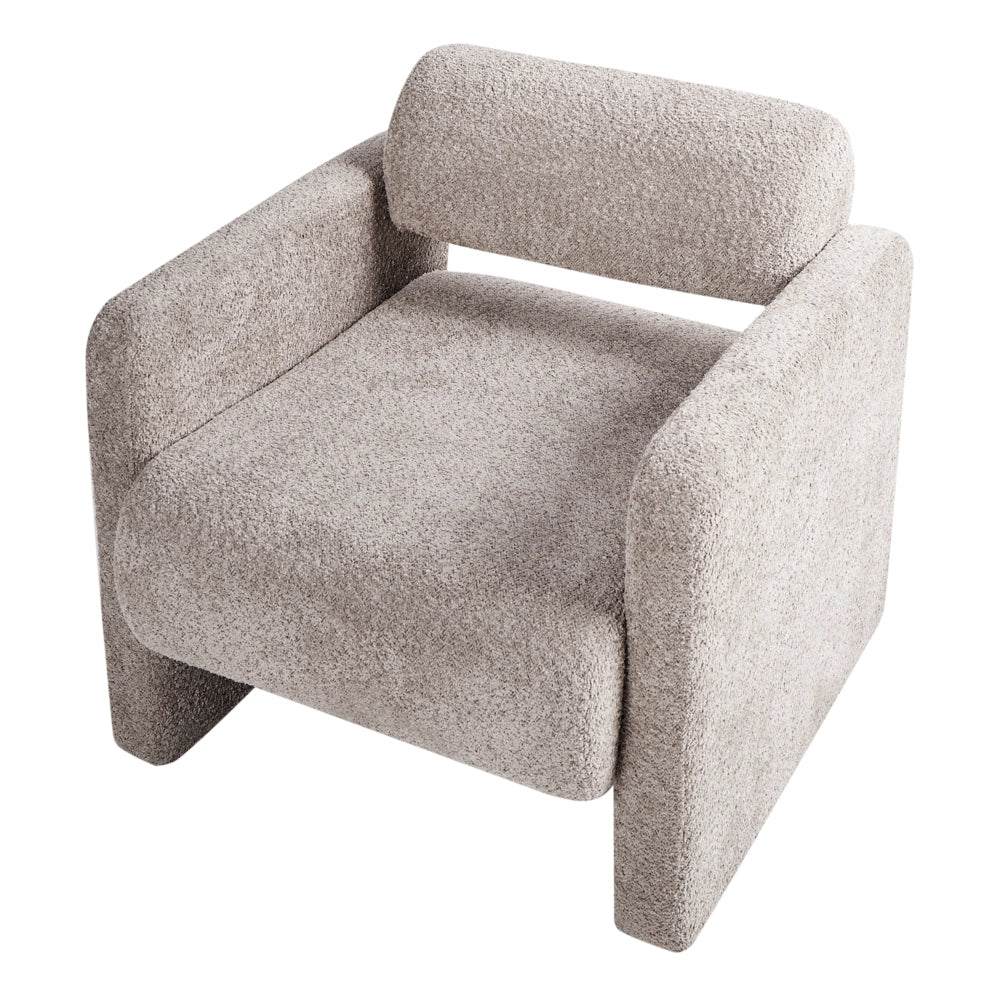 Poltrona Beige Boucle Seduta senza braccioli Stile retrò