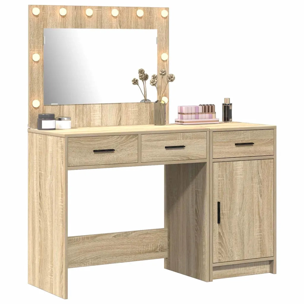 Tavolo da Trucco con cassetto 2 pcs Marrone Legno multistrato 3334229