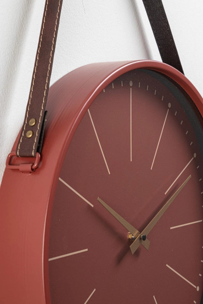 Orologio da Parete  40x6x66 cm in Legno Timely Mattone