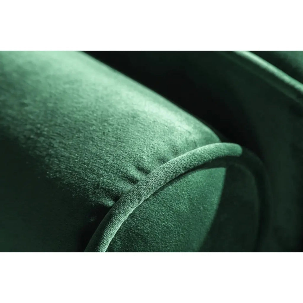 Divano ad angolo reversibile KOLIRI verde smeraldo - Divano design in velluto con pouf abbinato