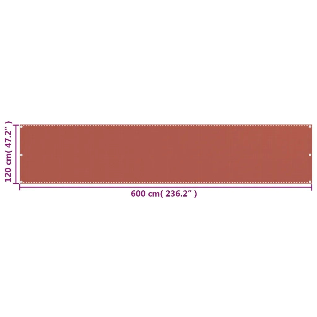 Paravento da Balcone-Pannello per balcone Terracotta 120x600 cm in HDPE