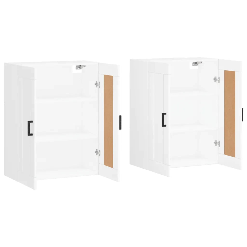 Armadietti a Parete 2 pz Bianchi in Legno Multistrato 3198017