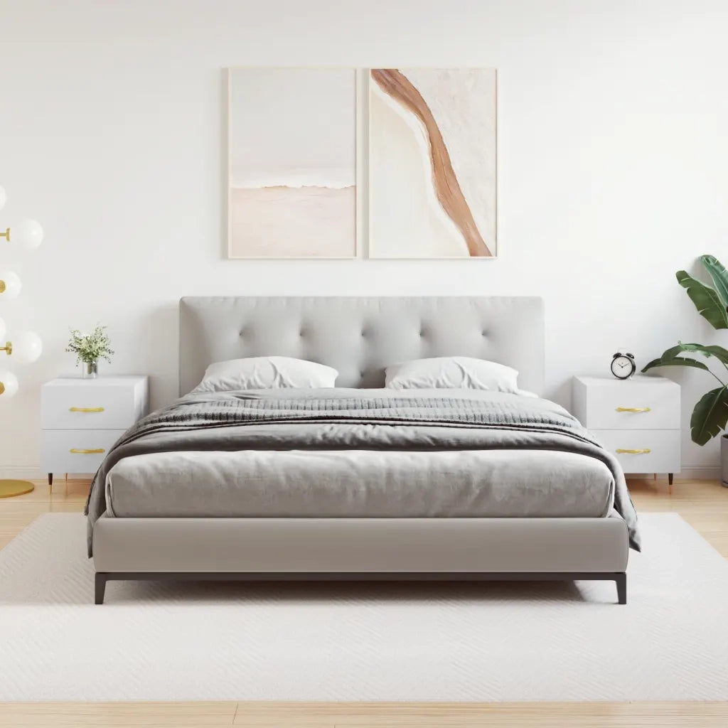 Comodini 2 pz Bianchi 40x35x47,5 cm in Legno Multistrato 827261