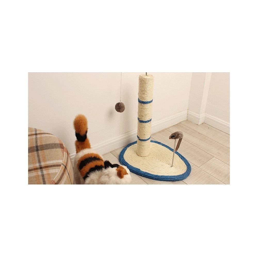 Trade Shop - Tiragraffi Per Gatti Corda Con Pallina Topolino Albero Sisal Gatto Tira Graffi -