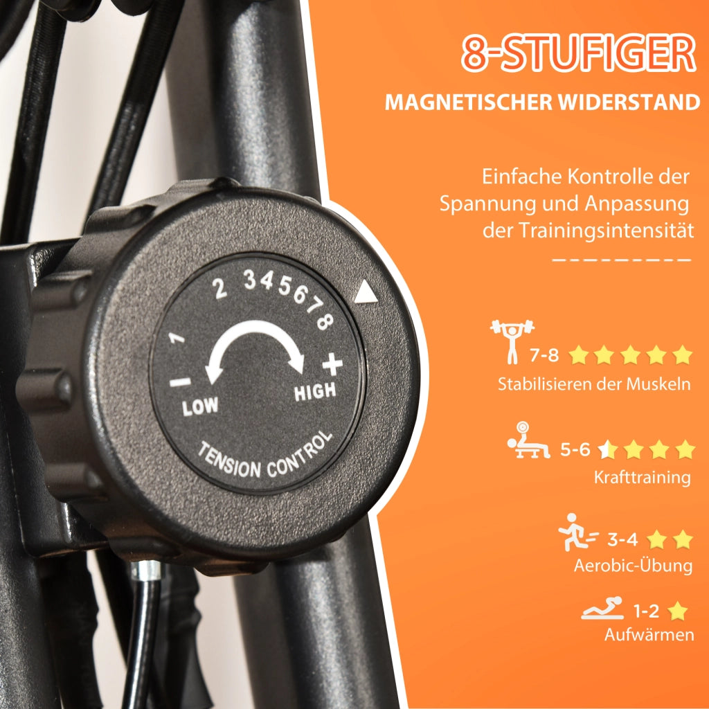 Cicloergometro 2 in 1 con Display LCD e Sensore Pulsazioni ¨C Minimal ¨C Regolabile, Pieghevole, Ruote