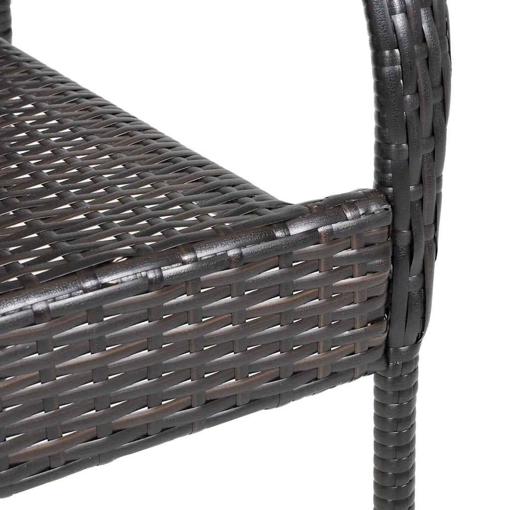 Sedie da Esterno Impilabili 2 pz in Polyrattan Marrone 44237