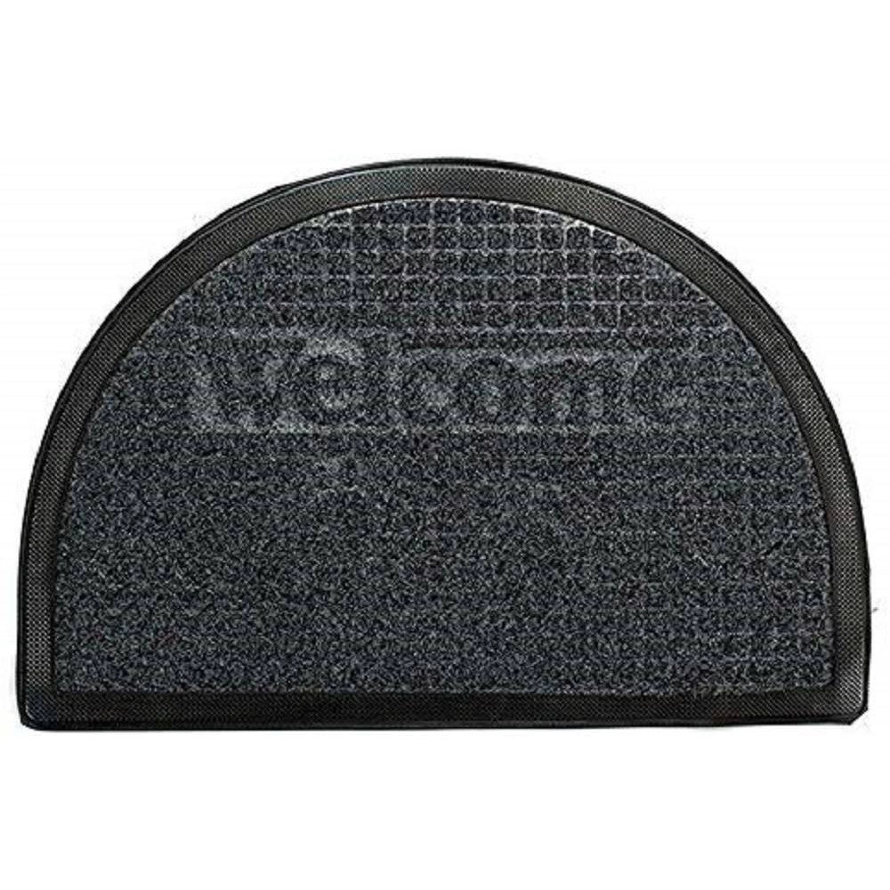 Trade Shop - Zerbino Tappeto In Gomma Mezza Luna Scritta Welcome 60x40cm Antiscivolo Ingresso -