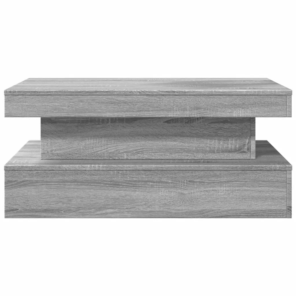 Tavolino da Soggiorno con Luci LED Grigio Sonoma 90x50x40 cm 839852